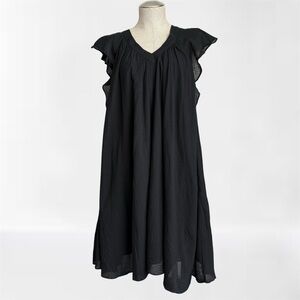 COS Ruffled Cap-Sleeve Dress in Black